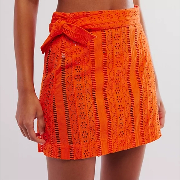 Free People x Damson Madder Fiji Mini Wrap Skirt 10 - Picture 2 of 10